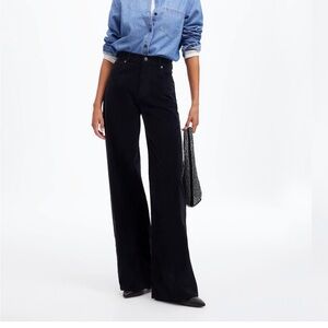 Madewell Superwide Leg Pant in Black Corduroy